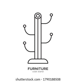 Coat stand vector illustration lineal color and filled design
