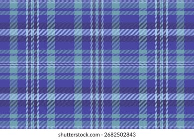 Coat tartan pattern textile, greeting card plaid vector fabric. Grand texture background check seamless in indigo and cyan colors palette.