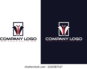 Coat tie for business design vector image. business suit logo clothes vector. Suit and Tie logo icon Vector. clothing company logo