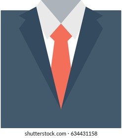 Coat with tie Vector Icon 