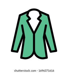 coat vector flat color icon 