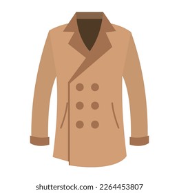 Coat vector flat icon. Isolated coat emoji illustration