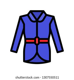 Coat vector illustration, filled design editable outline icon