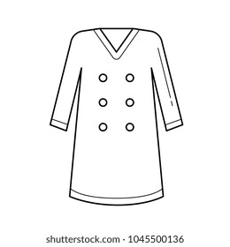 Coat vector line icon isolated on white background. Outer autumn garments - coat line icon for infographic, website or app.