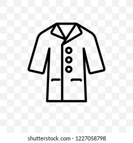 Coat vector linear icon isolated on transparent background, Coat transparency concept can be used for web and mobile