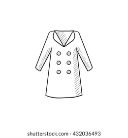 Icono de esbozo del vector de escudo aislado en el fondo. Icono de Escudo dibujado a mano. Icono de boceto de abrigo para infografía, sitio web o aplicación.