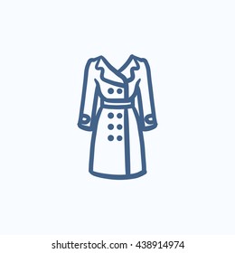 Coat vector sketch icon isolated on background. Hand drawn Coat icon. Coat sketch icon for infographic, website or app.