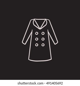Coat vector sketch icon isolated on background. Hand drawn Coat icon. Coat sketch icon for infographic, website or app.