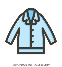 Coat Vector Thick Line Filled Colors Icon For Personal And Commercial Use.
