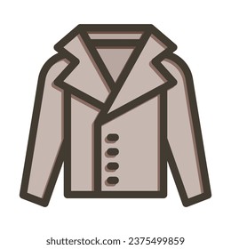 Coat Vector Thick Line Filled Colors Icon For Personal And Commercial Use.
