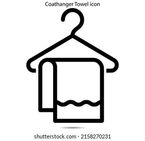 Coathanger Towel Icon Vector Illustration Graphic On Background