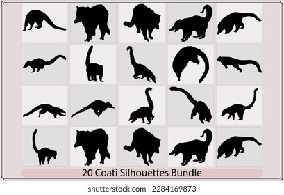 Coati Animal Logo Design tail,Silhouette of South American coati,Animals South America