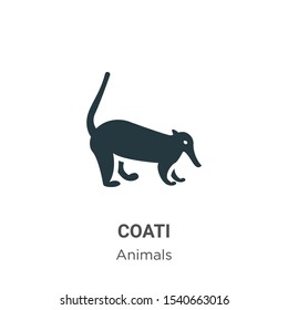 Coati vector icon on white background. Flat vector coati icon symbol sign from modern animals collection for mobile concept and web apps design.