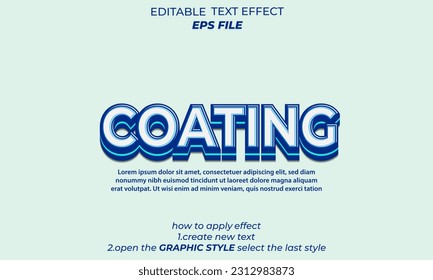 coating text effect, font editable, typography, 3d text 
