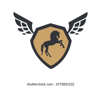 coats of arms with horse and wings
