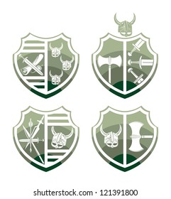 Coats of arms Vikings, vector