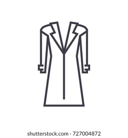 coat,topcoat vector line icon, sign, illustration on background, editable strokes