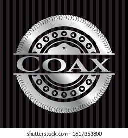 Coax silvery shiny emblem. Vector Illustration. Mosaic.
