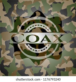 Coax written on a camo texture