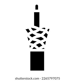 vector de icono de glifo de cable coaxial. señal coaxial del cable. ilustración de símbolo aislado