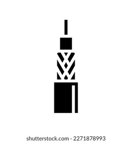 coaxial cable wire glyph icon vector. coaxial cable wire sign. isolated symbol illustration