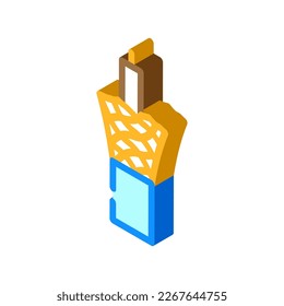 coaxial cable wire isometric icon vector. coaxial cable wire sign. isolated symbol illustration