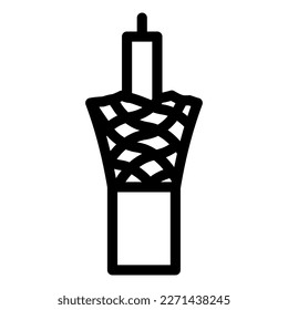 coaxial cable wire line icon vector. coaxial cable wire sign. isolated contour symbol black illustration