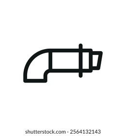 Coaxial chimney isolated icon, coaxial chimney pipe for gas boiler vector symbol with editable stroke