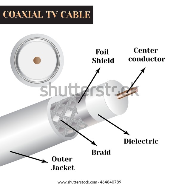 Coaxial Tv Cable Structure Kind Electric Stock Vector (Royalty Free) 464840789
