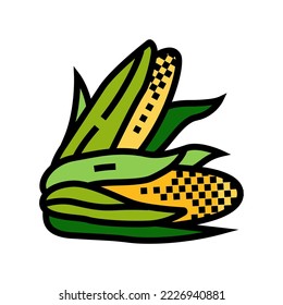 cob corn color de la hoja de maíz vector. signo de la hoja de maíz. ilustración de símbolo aislado