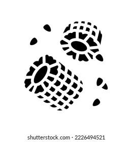 cob grain cut yellow glyph icon vector. cob grain cut yellow sign. isolated symbol illustration
