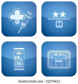 Cobalt 2D Squared Icons Set: Hotel