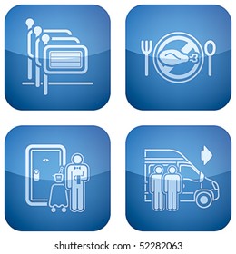 Cobalt 2D Squared Icons Set: Hotel