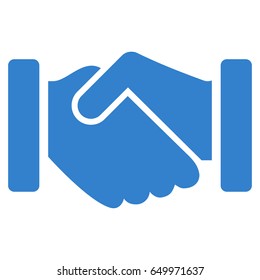Cobalt Agreement Handshake interface icon. Vector pictogram style is a flat symbol on diagonal hatch transparent background.