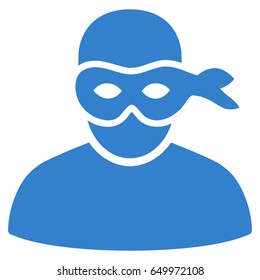 Cobalt Anonimious Thief interface toolbar pictogram. Vector pictogram style is a flat symbol on diagonal hatch transparent background.