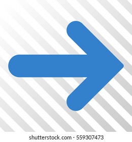 Cobalt Arrow Right interface toolbar pictogram. Vector pictograph style is a flat symbol on diagonal hatch transparent background.
