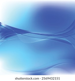 Cobalt Blue Curved Lines Background Template