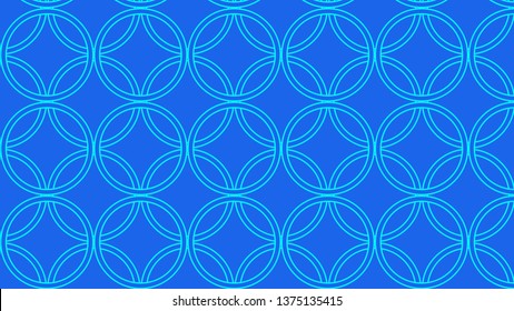 Cobalt Blue Overlapping Circles Pattern Background