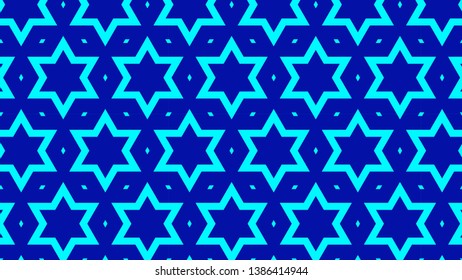 Cobalt Blue Star Pattern Illustration