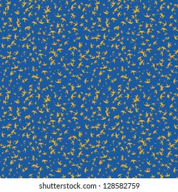 cobalt blue vintage simple vector seamless texture with small random sized and rotating elements. Minimal artistic card or website background, retro textile or floating plankton