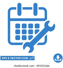 Cobalt Calendar Configure EPS vector pictogram. Illustration style is flat iconic symbol on a white background.
