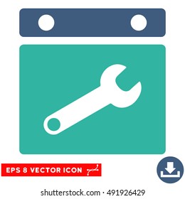 Cobalt And Cyan Date Options EPS vector pictogram. Illustration style is flat iconic bicolor symbol on a white background.