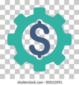 Cobalt And Cyan Development Cost toolbar icon. Vector pictograph style is a flat bicolor symbol on chess transparent background.