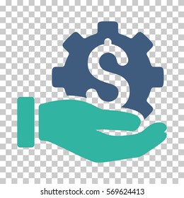 Cobalt And Cyan Development Service toolbar icon. Vector pictogram style is a flat bicolor symbol on chess transparent background.
