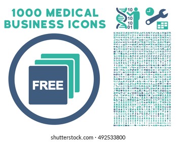 Cobalt And Cyan Free vector bicolor rounded icon. Image style is a flat icon symbol inside a circle, white background. Bonus set has 1000 medical business symbols.