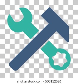 Cyan Blue Hammer Wrench Toolbar Pictogram Stock Vector (Royalty Free ...