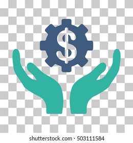 Cobalt And Cyan Maintenance Price interface toolbar pictogram. Vector pictogram style is a flat bicolor symbol on chess transparent background.