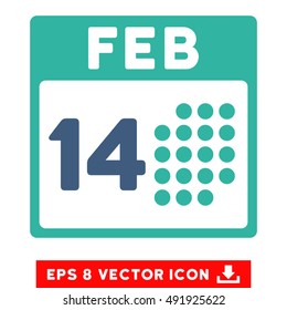 Cobalt And Cyan Romantic Valentine Day EPS vector icon. Illustration style is flat iconic bicolor symbol on a white background.