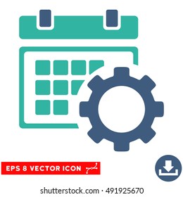 Cobalt And Cyan Schedule Options EPS vector pictogram. Illustration style is flat iconic bicolor symbol on a white background.