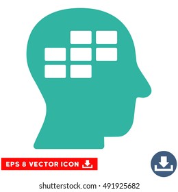 Cobalt And Cyan Schedule Thinking EPS vector icon. Illustration style is flat iconic bicolor symbol on a white background.